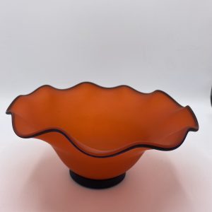 Coupe Corolle En Pâte de Verre rouge et liseré bleu