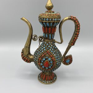Aiguière Laiton Corail et Turquoises