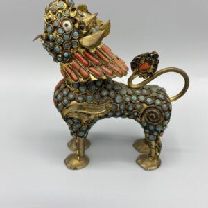 Chien de Fo Tibet 19ème laiton