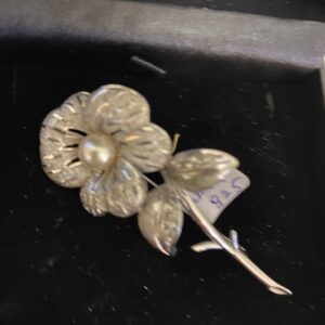 Broche Fleur Ag925 & Perle