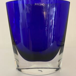 Vase cristal Bleu Cobalt " Krosno Pologne "