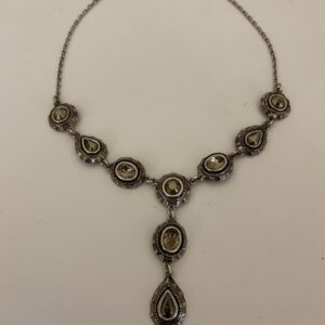 POGGI PARIS, Collier métal Argenté et pierres.