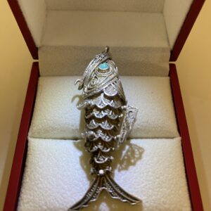 Pendentif poisson en Argent filigrané