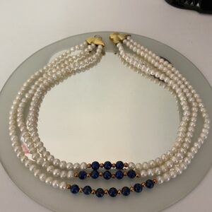 Perles et lapis lazuli "Collier triple"