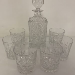 Cristal de bohème Carafe et 6 verres a Whisky