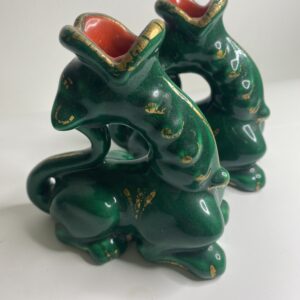 Longwy bougeoirs dragons verts