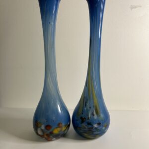 Soliflores verre soufflé bleus