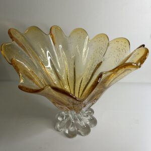 Murano Coupe verre soufflé ambré