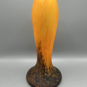 Vase en pate de verre marmoréen Orange et noire